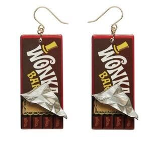 Erstwilder Winning Wonka Bar Drop Earrings Willy Wonka Charlie And The Chocolate
